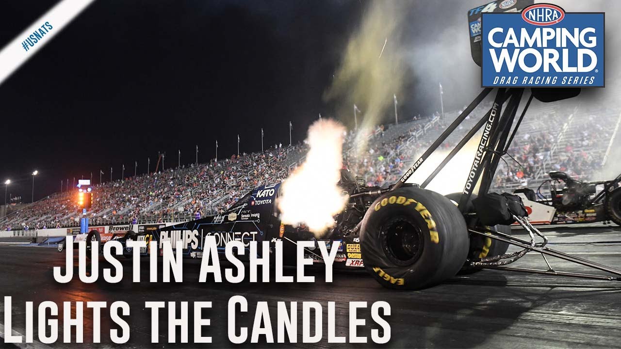 Justin Ashley lights the candles Friday at #USNats