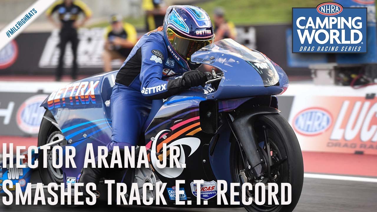 Hector Arana Jr. smashes Bandimere Track E.T. Record
