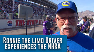 Ronnie the Limo Driver experiences NHRA drag racing for the first time!