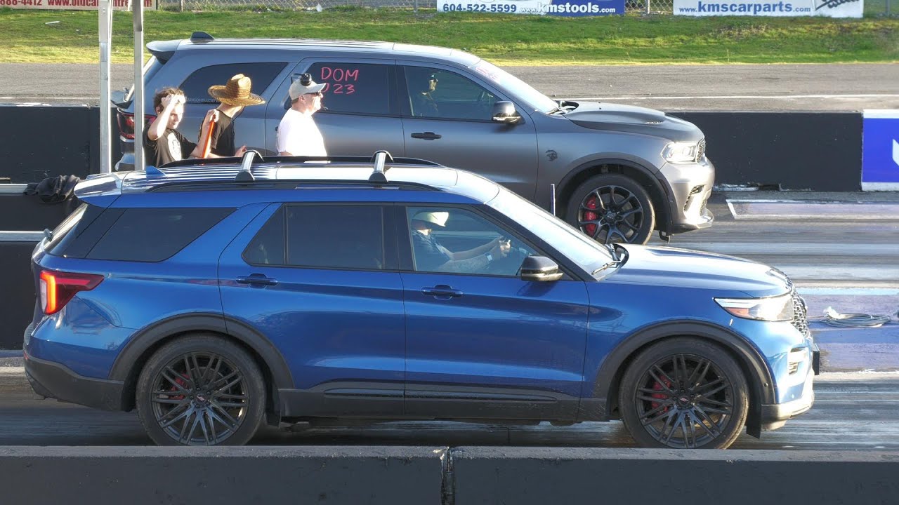 Durango Hellcat loosing to Ford Explorer ST ?! - drag racing