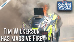 Tim Wilkerson walks away from MASSIVE fire at Pep Boys NHRA Nationals