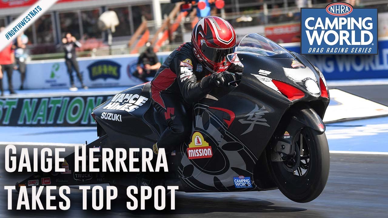 Gaige Herrera takes top spot in Pro Stock Motorcycle Seattle debut