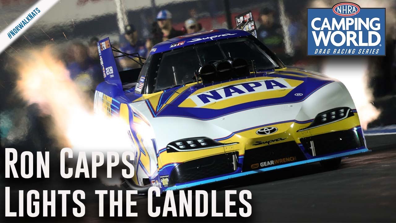 Ron Capps lights the candles in Norwalk