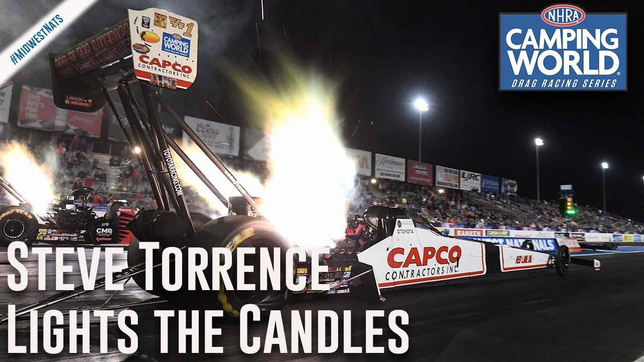 Steve Torrence lights the candles Friday night in St. Louis