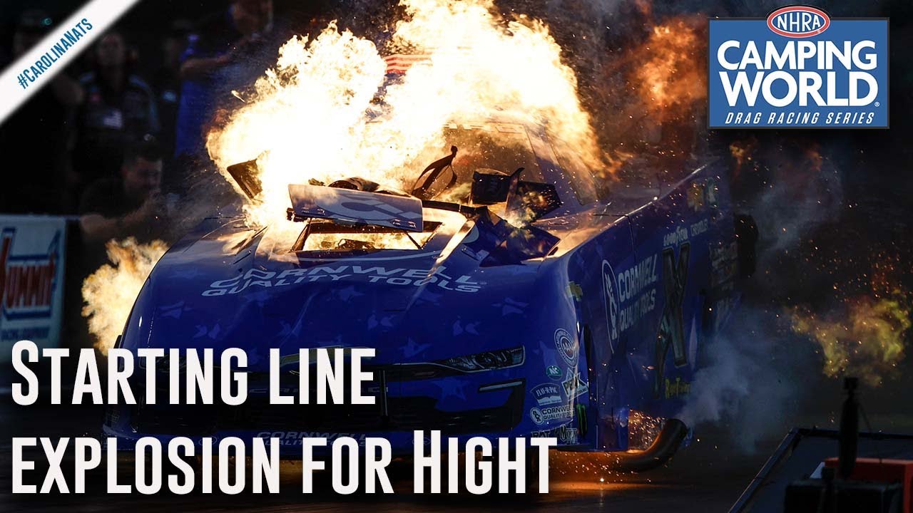 MASSIVE starting line explosion for Robert Hight