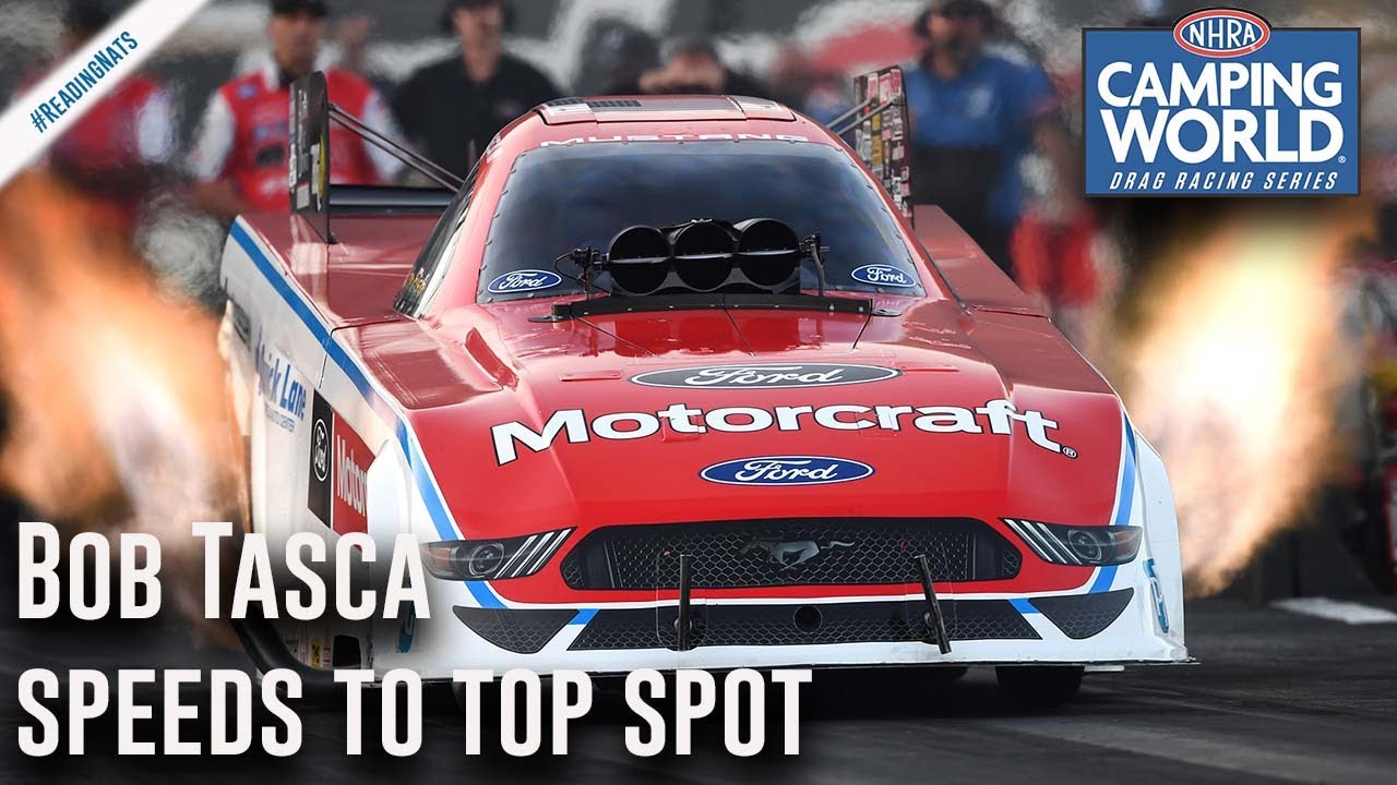 Bob Tasca speeds to top spot in Reading