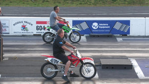 Dirt Bikes drag racing - Kawasaki, Honda, Yamaha