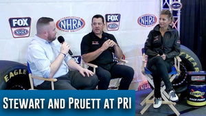 Tony Stewart and Leah Pruett join the NHRA stage at PRI