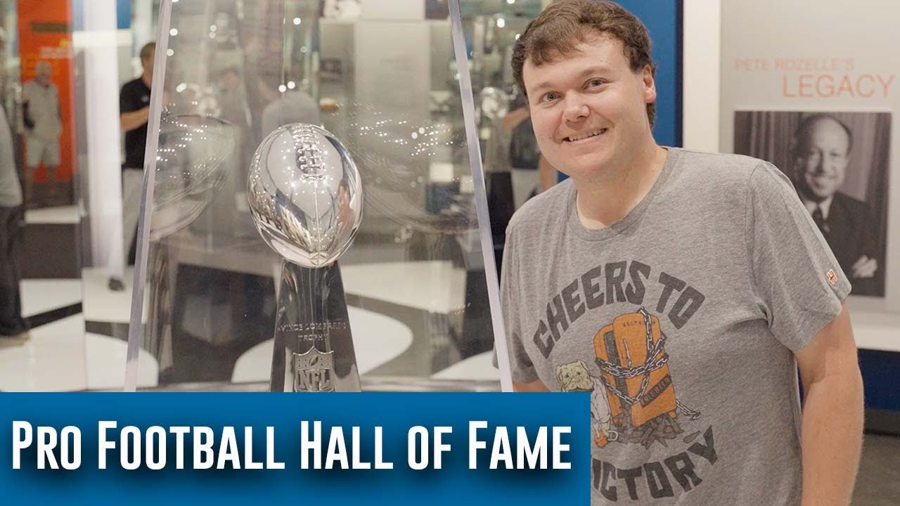 Troy Coughlin Jr. gets a tour of the Pro Football Hall of Fame