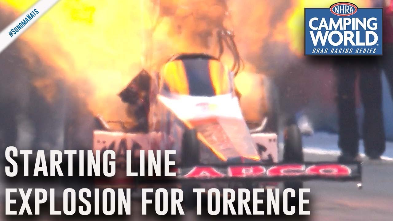 Massive starting line explosion for Steve Torrence