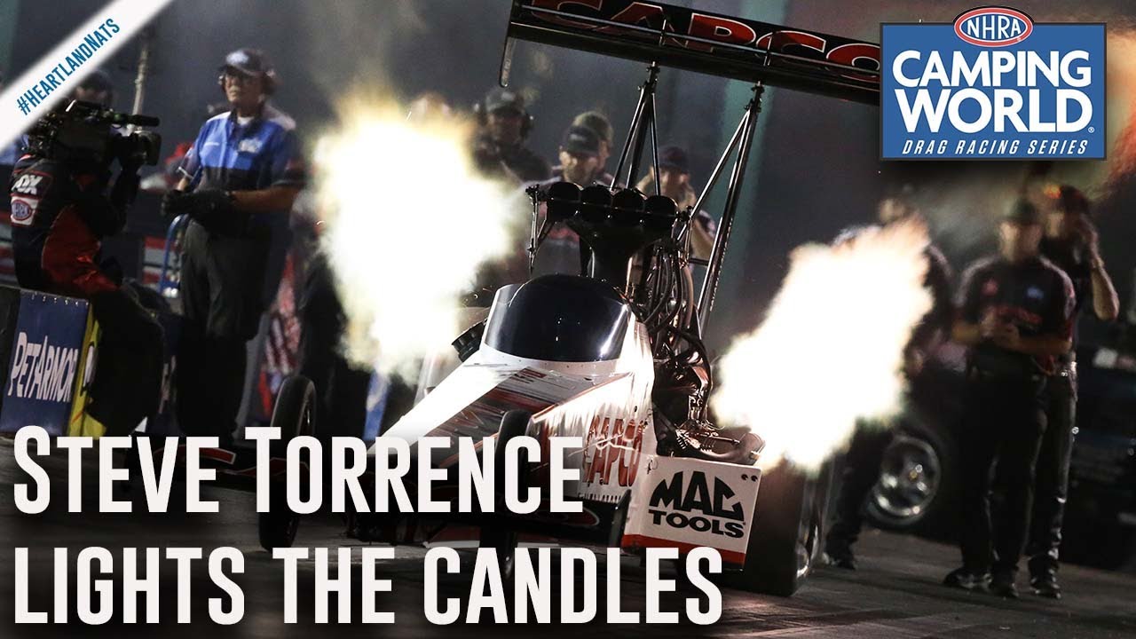 Steve Torrence lights the candles in Topeka