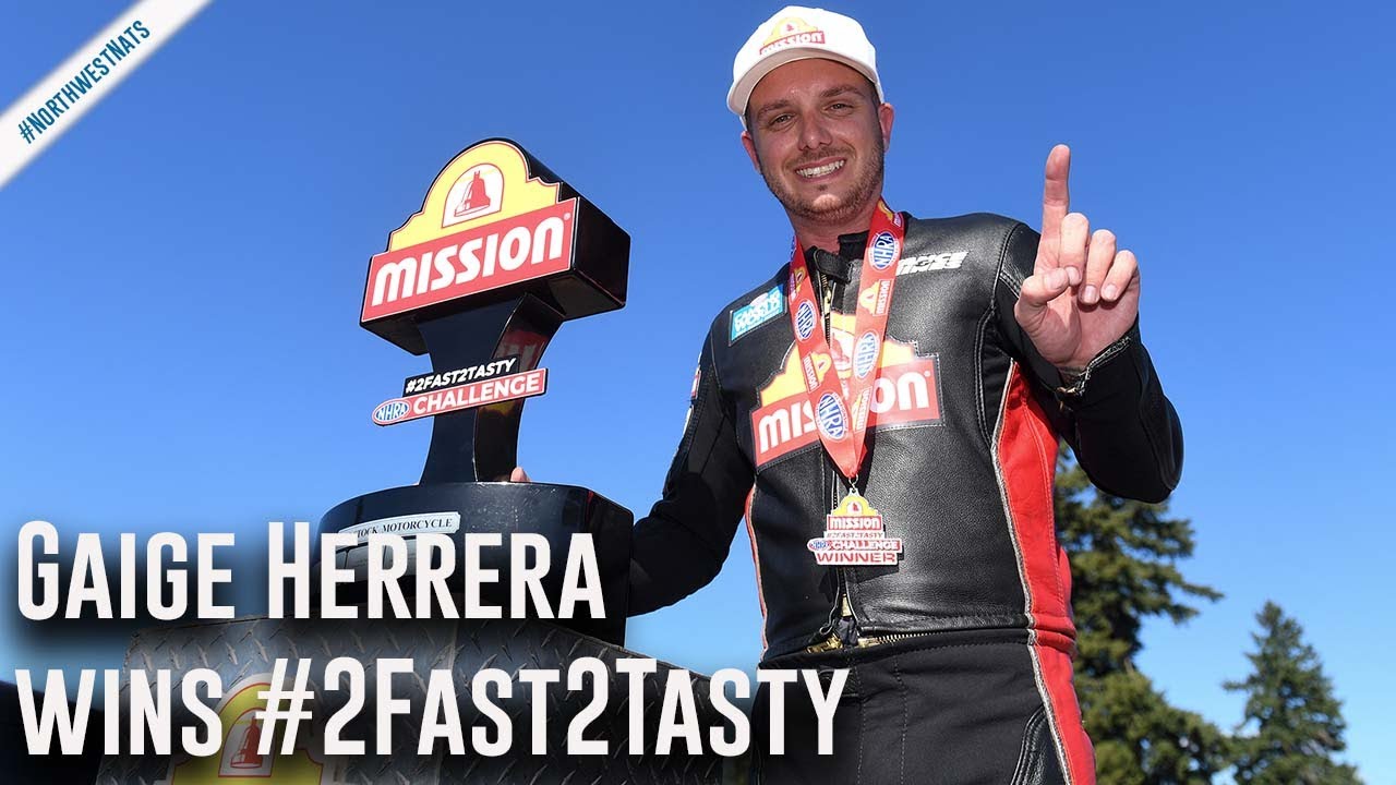 Mission #2Fast2Tasty Challenge Pro Stock Motorcycle Winner Seattle: Gaige Herrera