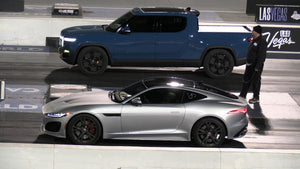 Rivian Truck vs Jaguar F-type nad BMW X5