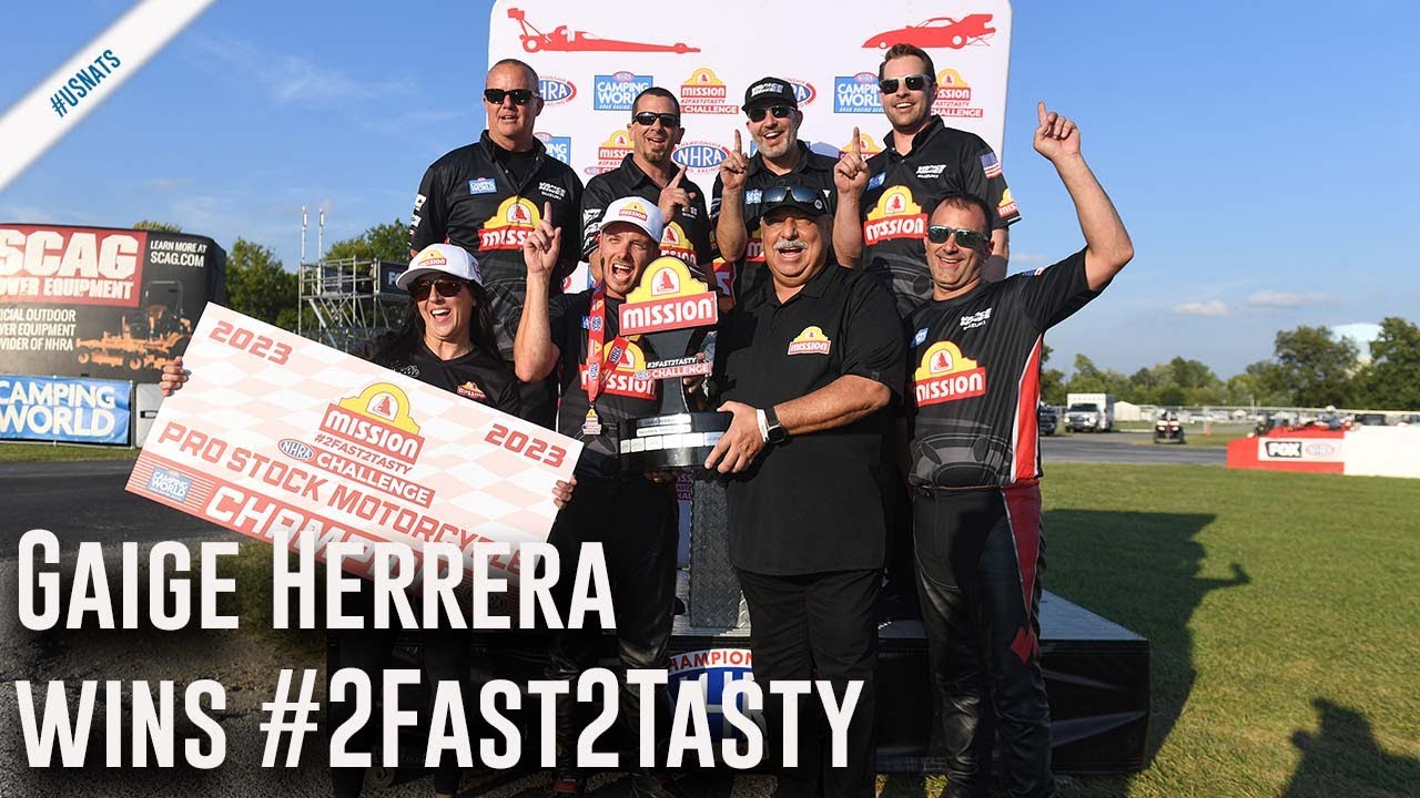 Mission #2Fast2Tasty Challenge Pro Stock Motorcycle Winner Indy: Gaige Herrera