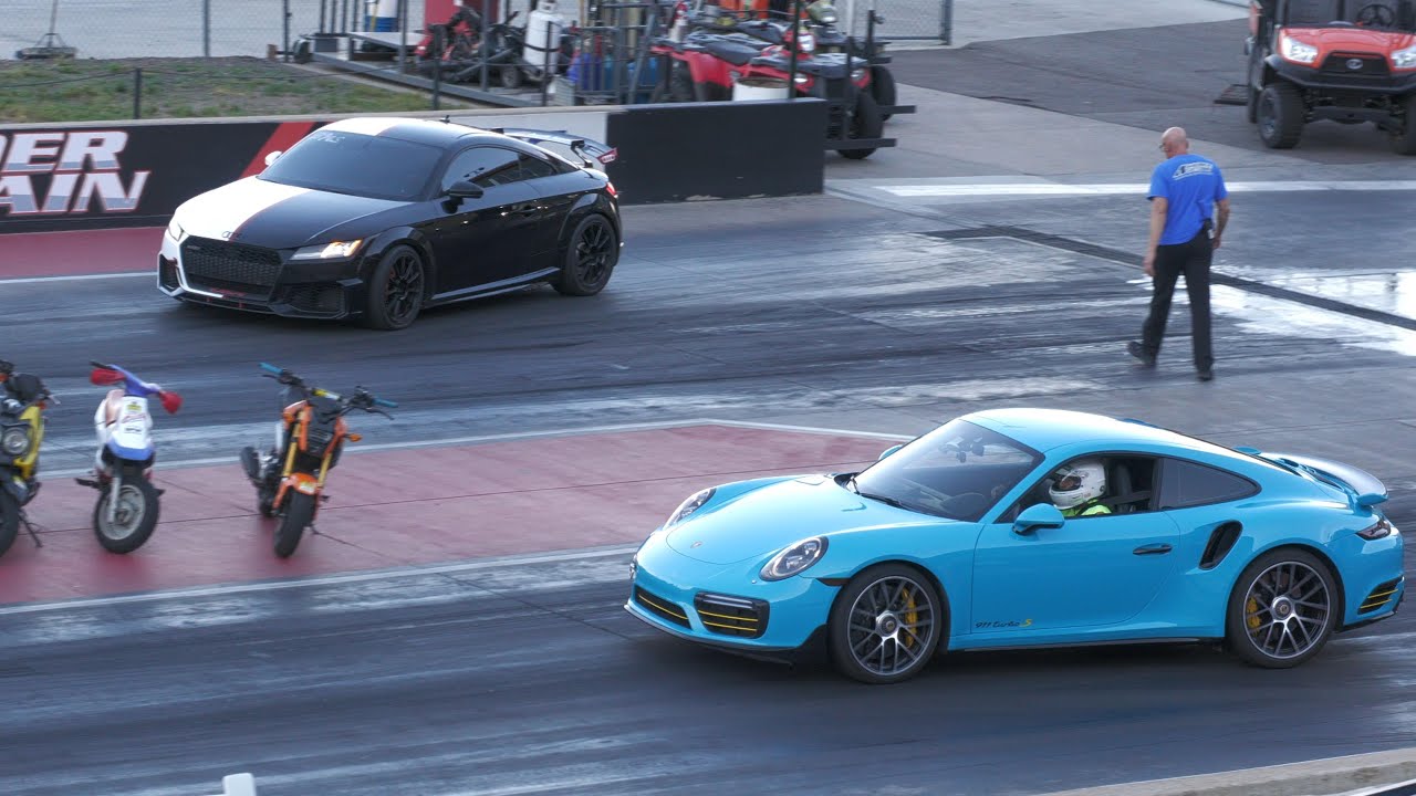 Porsche 911 Turbo S vs Audi TT RS - drag racing