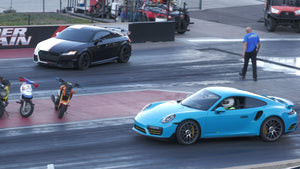 Porsche 911 Turbo S vs Audi TT RS - drag racing