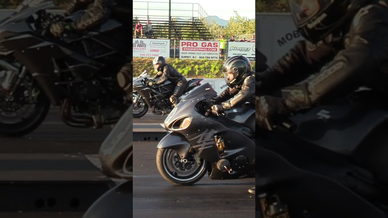 Hayabusa vs H2 Kawasaki - drag race