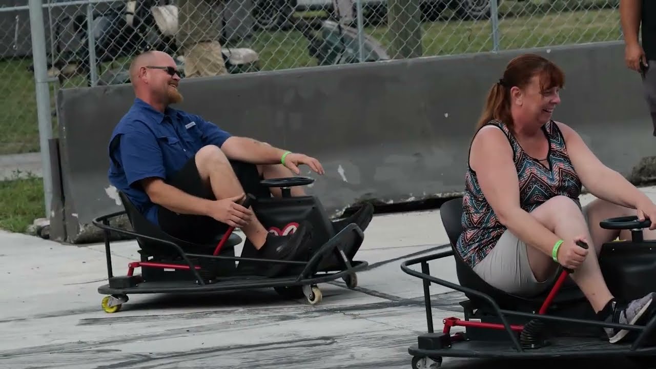 Drift cart fun at the Burnout Pad! @LeadFootCity