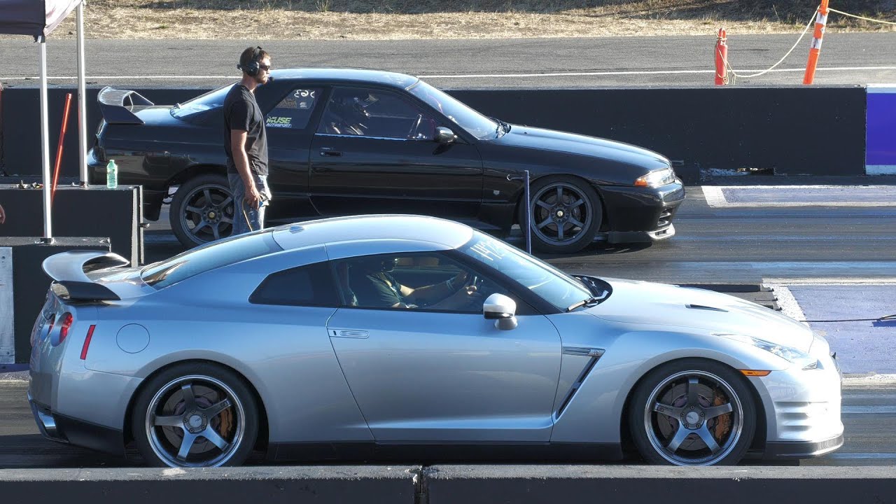 Nissan R32 Skyline vs Nissan GT-R vs Nissan Silvia - JDM cars drag racing