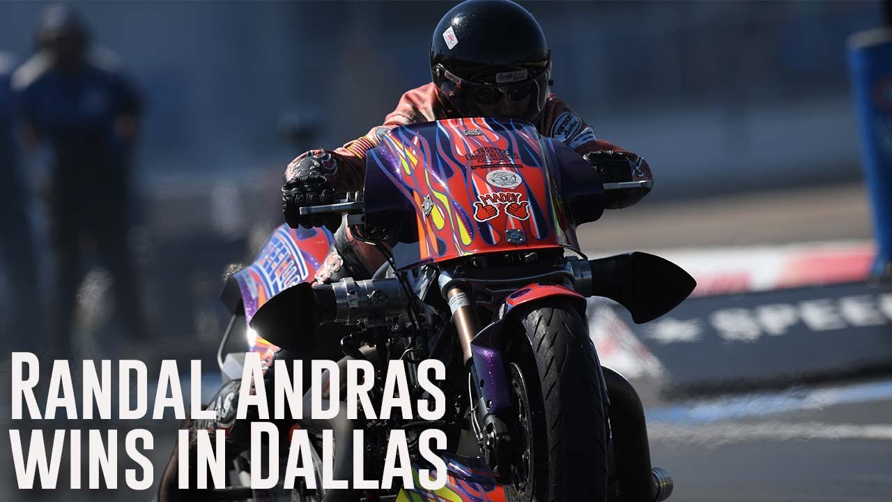 Randal Andras wins Top Fuel Harley at Texas NHRA FallNationals