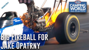 Big fireball for Jake Opatrny in Top Fuel debut