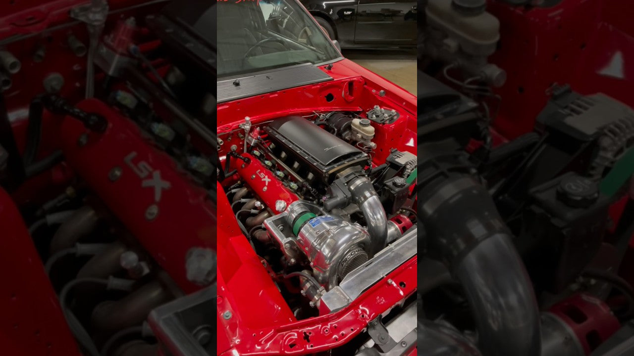 LS-swapped Fox Body Ford Mustang features a ProCharged 402 stroker LS engine built by Sac Speed Shop