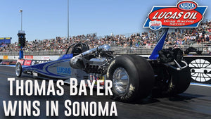 Thomas Bayer wins Top Dragster at the DENSO NHRA Sonoma Nationals