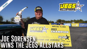 Joe Sorensen wins the JEGS Allstars in Stock