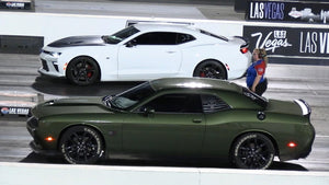 Dodge Challenger vs Camaro SS - muscle cars drag racing
